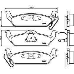 Brake Pad Set MINTEX MDB2549 OE Ref 5093253AB