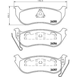 Brake Pad Set MINTEX MDB2550 OE Ref 05179242AA