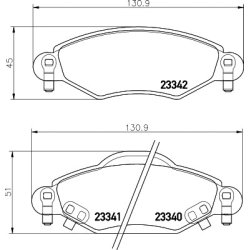 Brake Pad Set MINTEX MDB2609 OE Ref 04465YZZEM