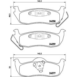 Brake Pad Set MINTEX MDB2706 OE Ref 05080871AA
