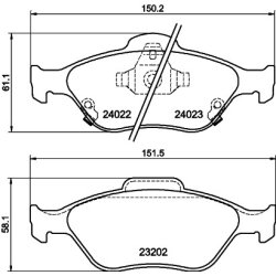 Brake Pad Set MINTEX MDB2769 OE Ref 044650D050000