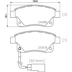 Brake Pad Set MINTEX MDB2853 OE Ref 6C112M008AF