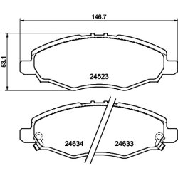 Brake Pad Set MINTEX MDB2880 OE Ref 044650K100