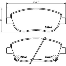 Brake Pad Set MINTEX MDB3052 OE Ref 0446505260