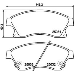 Brake Pad Set MINTEX MDB3088 OE Ref 1605169