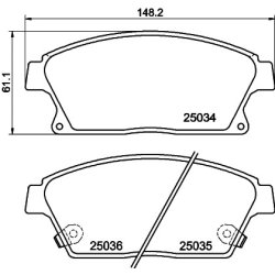 Brake Pad Set MINTEX MDB3089 OE Ref 542115 MINTEX