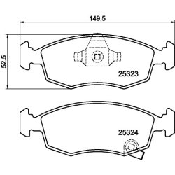 Brake Pad Set MINTEX MDB3233 OE Ref 77366274 MINTEX