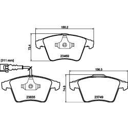 Brake Pad Set MINTEX MDB3411 OE Ref 7L6698151F MINTEX