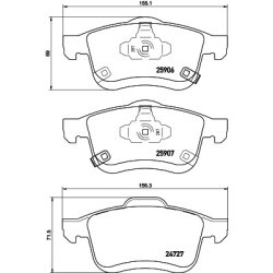 Brake Pad Set MINTEX MDB3424 OE Ref 77366915