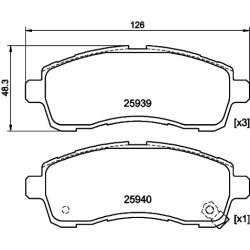 Brake Pad Set MINTEX MDB3432 OE Ref D6Y13328ZA