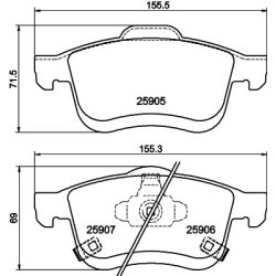 Brake Pad Set MINTEX MDB3440 OE Ref 68211488AA