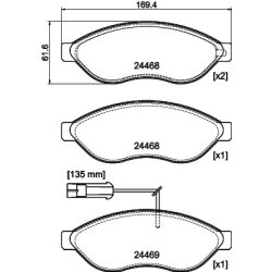 Brake Pad Set MINTEX MDB3521 OE Ref 77369119