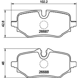 Brake Pad Set MINTEX MDB3529 OE Ref 34208834998