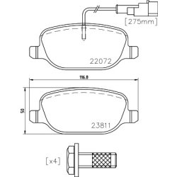 Brake Pad Set MINTEX MDB3816 OE Ref 77366753