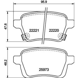 Brake Pad Set MINTEX MDB3820 OE Ref 95517078