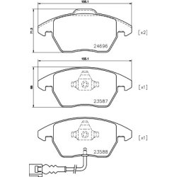 Brake Pad Set MINTEX MDB3824 OE Ref 3C0698151C