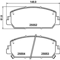 Brake Pad Set MINTEX MDB3840 OE Ref 45022TX4A02