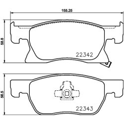 Brake Pad Set MINTEX MDB3844 OE Ref 95526566