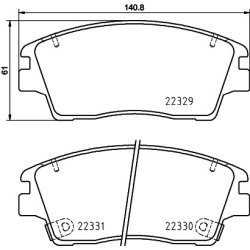 Brake Pad Set MINTEX MDB4020 OE Ref 58101F2A50