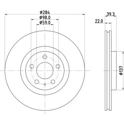 Brake Disc MINTEX MDC1003 OE Ref 71738907 MINTEX