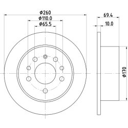 Brake Disc MINTEX MDC1008 OE Ref 569105 MINTEX