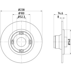 Brake Disc MINTEX MDC1012 OE Ref 7701204303 MINTEX