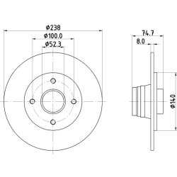 Brake Disc MINTEX MDC1013 OE Ref 7700805148 MINTEX