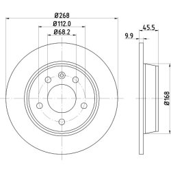 Brake Disc MINTEX MDC1018C OE Ref 7M0615601C MINTEX