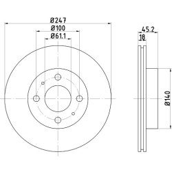 Brake Disc MINTEX MDC1042 OE Ref 402060M802 MINTEX