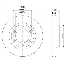 Brake Disc MINTEX MDC1043 OE Ref 4351260090 MINTEX