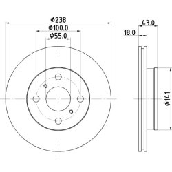 Brake Disc MINTEX MDC1044 OE Ref 4351216120 MINTEX