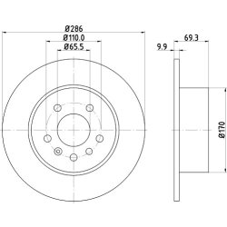 Brake Disc MINTEX MDC1045 OE Ref 569210 MINTEX