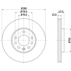 Brake Disc MINTEX MDC1050C OE Ref 93197592 MINTEX