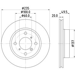 Brake Disc MINTEX MDC1059 OE Ref 5531160G00 MINTEX
