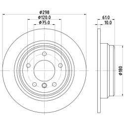 Brake Disc MINTEX MDC1061 OE Ref 6767049 MINTEX