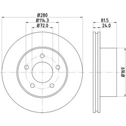 Brake Disc MINTEX MDC1062 OE Ref 05015965AA MINTEX