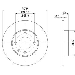 Brake Disc MINTEX MDC1064 OE Ref 6N0615301 MINTEX