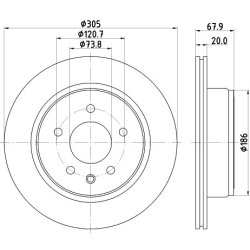 Brake Disc MINTEX MDC1073 OE Ref MJA2692AA MINTEX