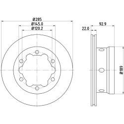 Brake Disc MINTEX MDC1079 OE Ref 2D0615601B MINTEX