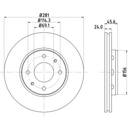 Brake Disc MINTEX MDC1081 OE Ref MR818027 MINTEX
