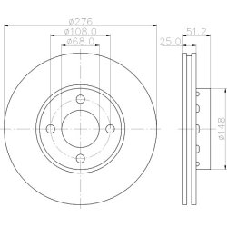 Brake Disc MINTEX MDC1121 OE Ref 893615301