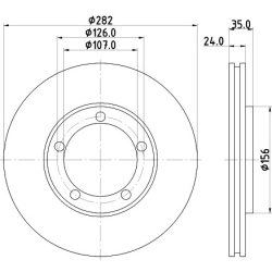 Brake Disc MINTEX MDC1126 OE Ref 91135104122 MINTEX
