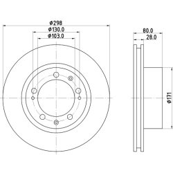 Brake Disc MINTEX MDC1145 OE Ref 96435104106 MINTEX