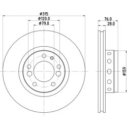 Brake Disc MINTEX MDC1212 OE Ref 34112226385 MINTEX