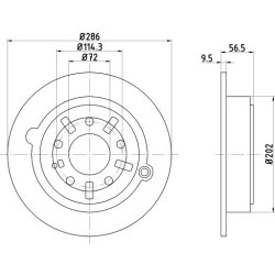Brake Disc MINTEX MDC1230 OE Ref T00226251A MINTEX