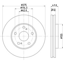 Brake Disc MINTEX MDC1236 OE Ref 4351217080 MINTEX