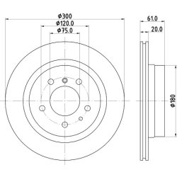 Brake Disc MINTEX MDC1257 OE Ref 1165264 MINTEX