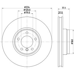 Brake Disc MINTEX MDC1258 OE Ref 1164973 MINTEX