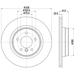 Brake Disc MINTEX MDC1259 OE Ref 34216767062 MINTEX
