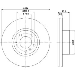 Brake Disc MINTEX MDC1260 OE Ref 34111161086 MINTEX